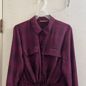 EVRI Pink and Black Plaid Dress